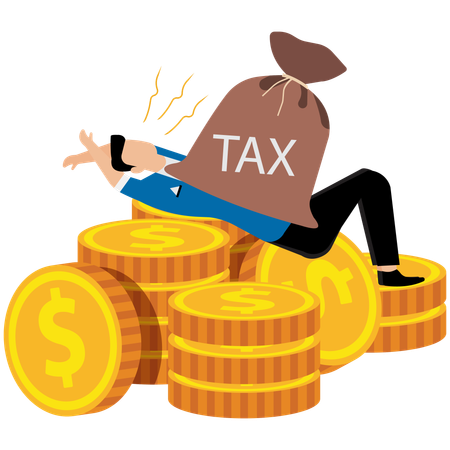 Businessman facing tax issues  Illustration