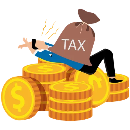 Businessman facing tax issues  Illustration