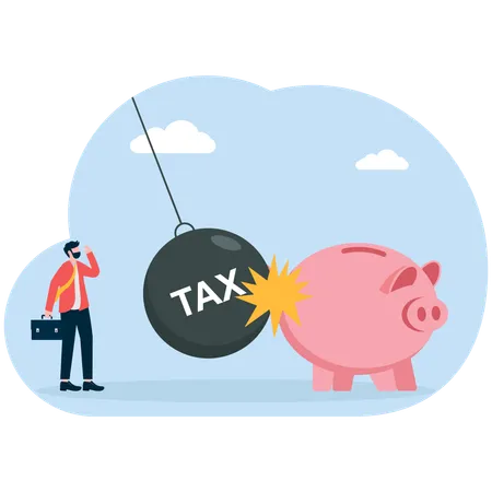 Businessman facing tax issues  Illustration