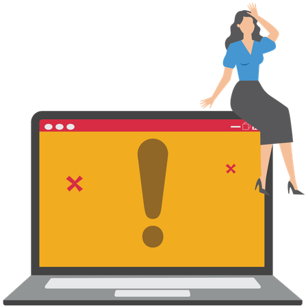 Businessman facing technical issues  Illustration