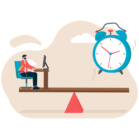 Businessman facing time pressure  Illustration