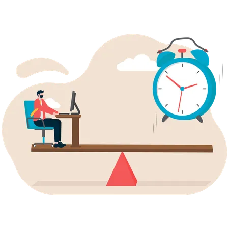 Businessman facing time pressure  Illustration