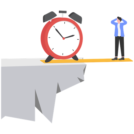 Businessman facing time risk  Illustration