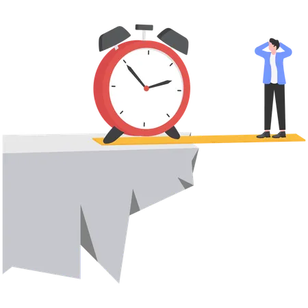 Businessman facing time risk  Illustration