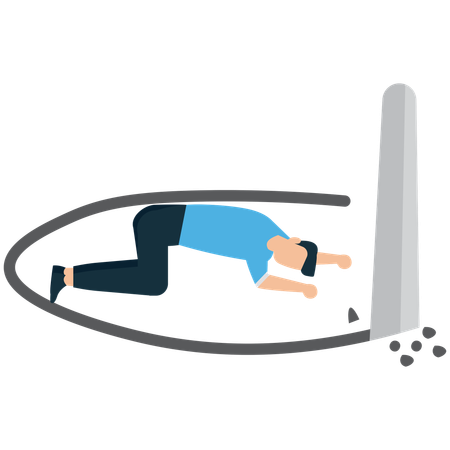 Businessman facing Unexpected Business Failures  Illustration