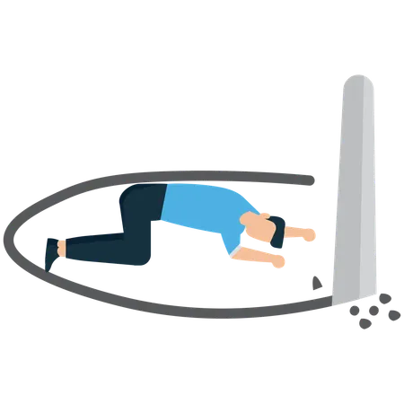 Businessman facing Unexpected Business Failures  Illustration