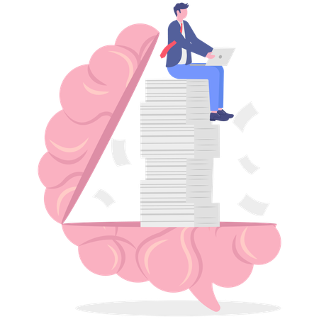Businessman facing work anxiety  Illustration