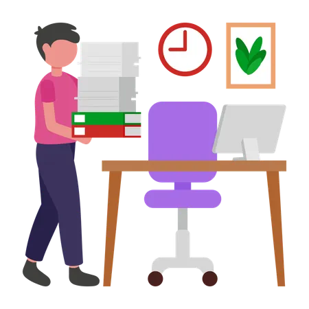 Businessman facing Work Load  Illustration