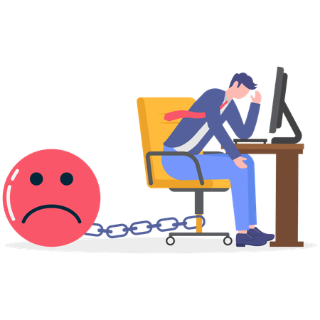 Businessman facing work stress  Illustration