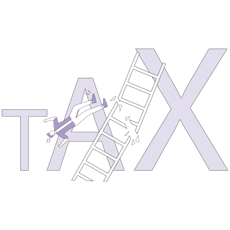 Businessman failing to fill tax  Illustration