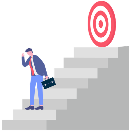Businessman fails to achieve business target  Illustration