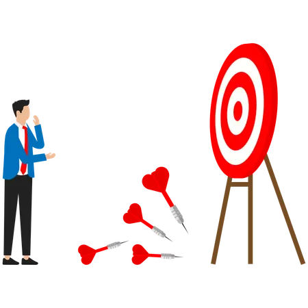 Businessman fails to achieve target  Illustration