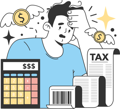 Businessman fails to pay income tax on time  Illustration