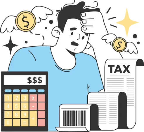 Businessman fails to pay income tax on time  Illustration