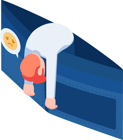 Businessman Fainting Inside Empty Wallet  Illustration