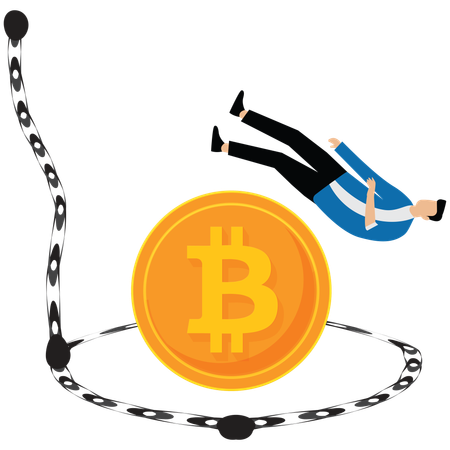 Businessman fall down in money trap  Illustration