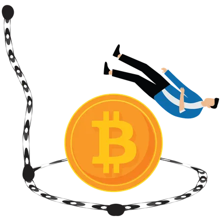 Businessman fall down in money trap  Illustration