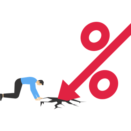 Businessman fall under business crisis  Illustration