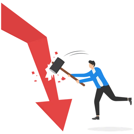 Businessman falling down due to Bankruptcy  Illustration
