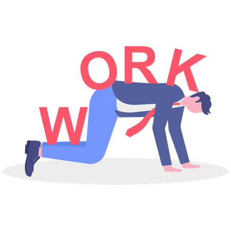 Businessman falling down for over work  Illustration