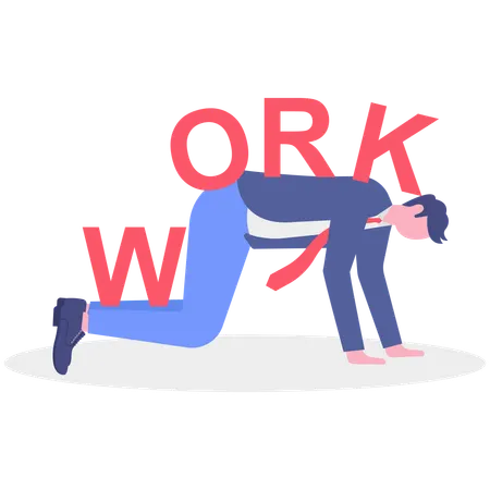Businessman falling down for over work  Illustration