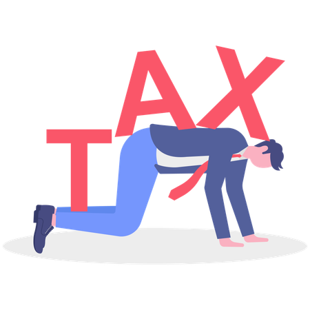 Businessman falling down while getting Accumulated debt  Illustration