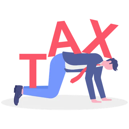 Businessman falling down while getting Accumulated debt  Illustration