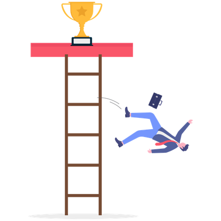 Businessman falling from business heights  Illustration