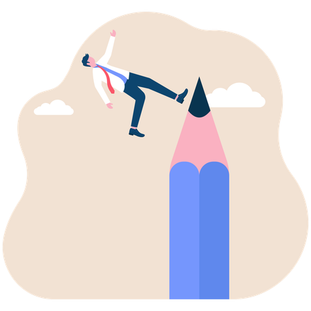 Businessman falling from cliff  Illustration