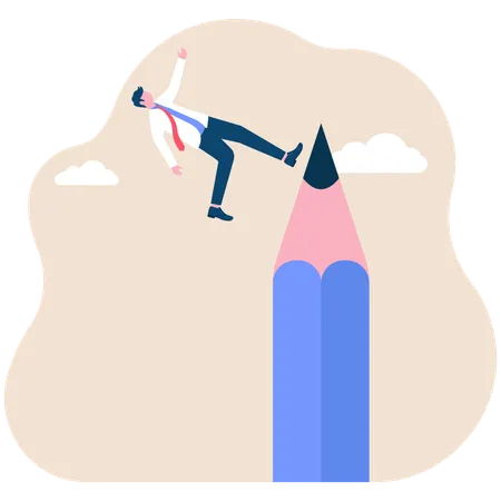 Businessman falling from cliff  Illustration