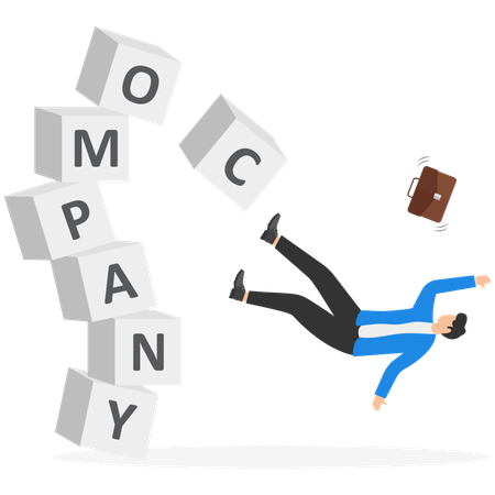 Businessman falling from investment  Illustration