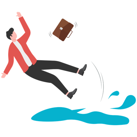 Businessman falling in danger  Illustration