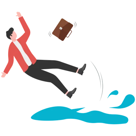 Businessman falling in danger  Illustration