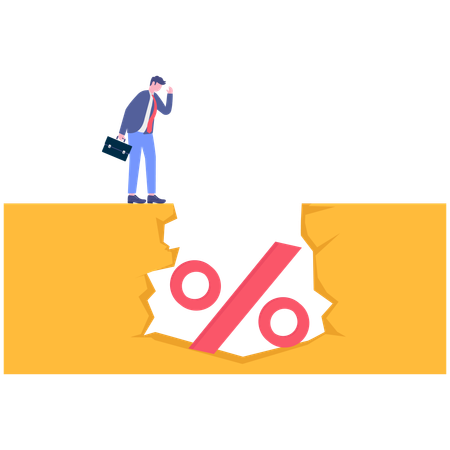 Businessman falling in financial trap  Illustration