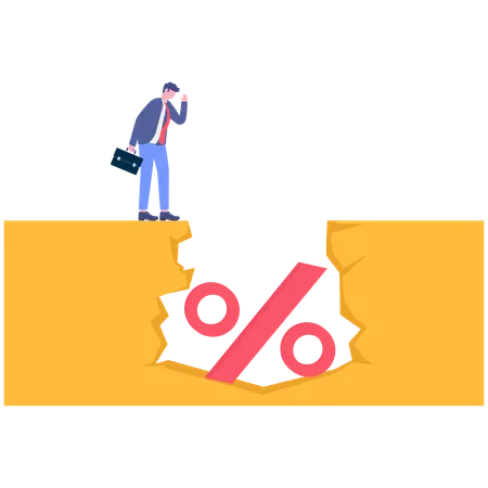 Businessman falling in financial trap  Illustration