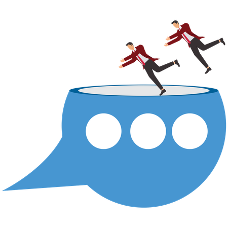 Businessman falling into business scam  Illustration