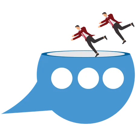 Businessman falling into business scam  Illustration