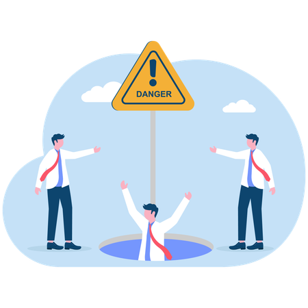 Businessman falling into hole  Illustration