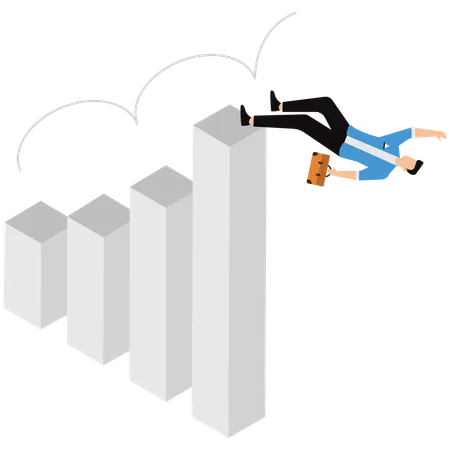 Businessman falling of chart  Illustration