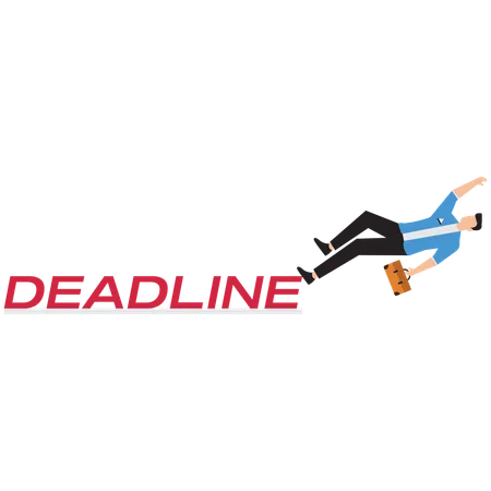 Businessman falling off deadline  Illustration