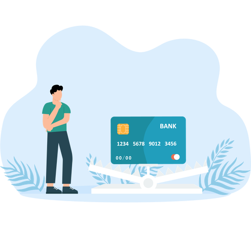 Businessman falling on credit trap  Illustration