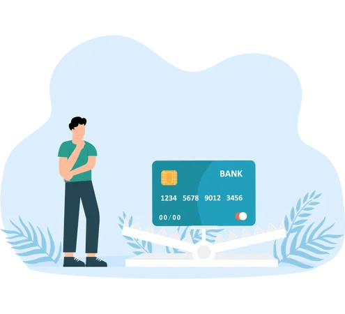 Businessman falling on credit trap  Illustration