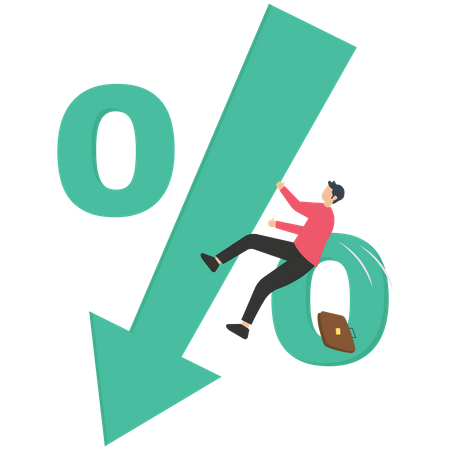 Businessman falling with decrease rate  Illustration