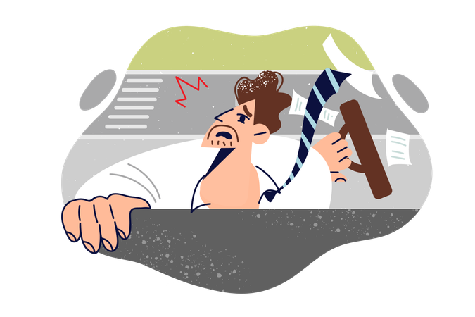 Businessman falls from building  Illustration