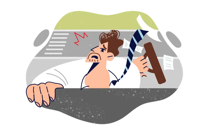 Businessman falls from building  Illustration