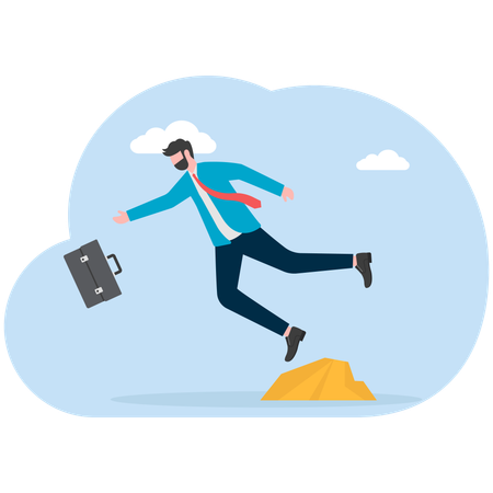 Businessman falls from stock market  Illustration