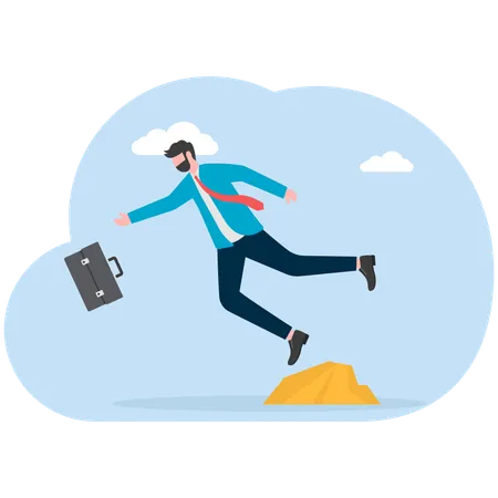 Businessman falls from stock market  Illustration