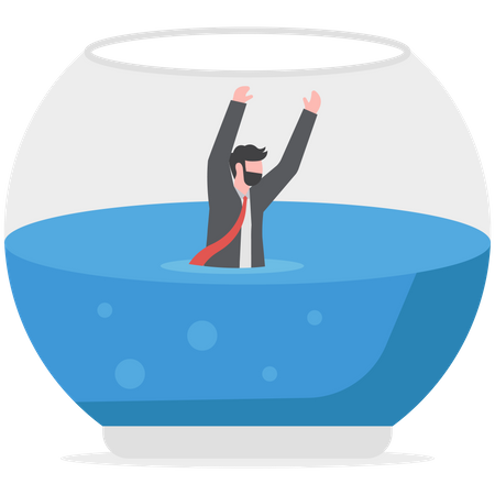 Businessman falls into the water  Illustration