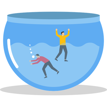 Businessman falls into water  Illustration