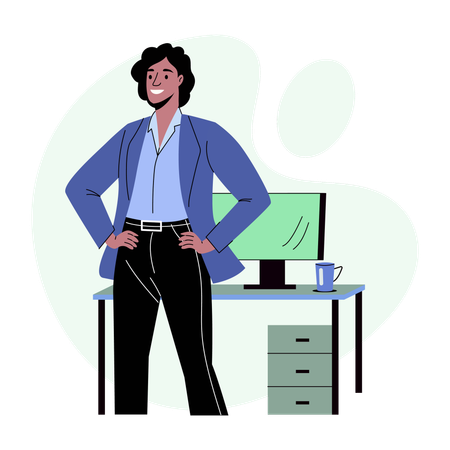 Businessman Feeling accomplished  Illustration